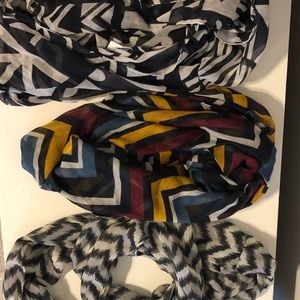 Set of three infinity scarves